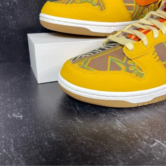 DUNK HIGH PRM SOMOS FAMILIA SHOES SIZE DIA DE MUERTOS GUM SOLE GOLD ORANGE BLACK - Picture 6 of 11